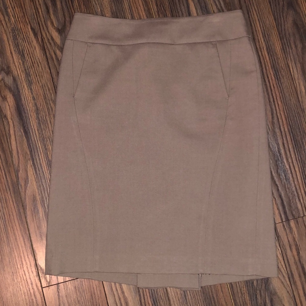 Ann Taylor Loft dark tan pencil skirt